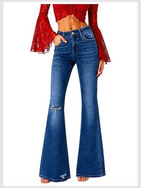 VERVET Flying Monkey Alison Flare Jeans Medium Wash Stretch 27